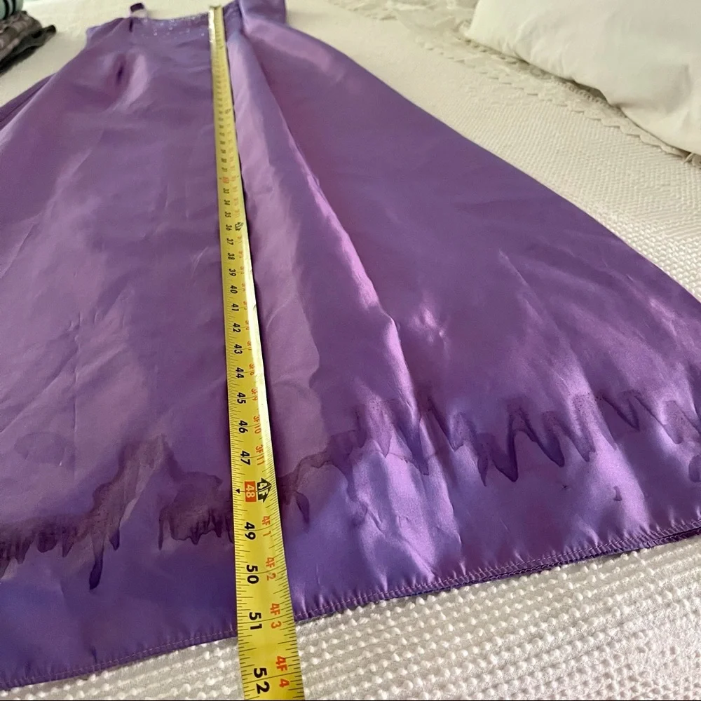 Gunne Sax Iridescent maxi dress slip party dress Lavender rhinestone Y2K - Picture 14 of 16